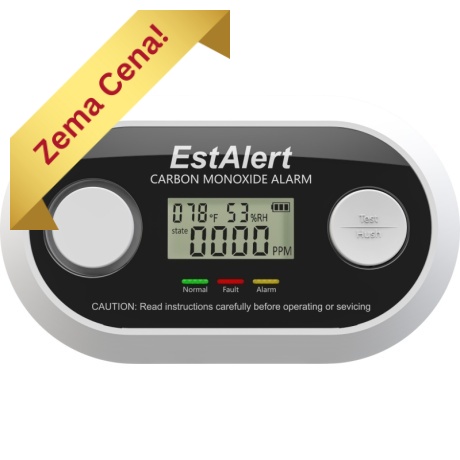 EstAlert Viedais LCD Oglekļa Monoksīda / tvana gāzes detektors - 10 gadu baterija